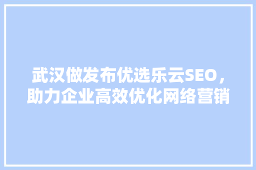 武汉做发布优选乐云SEO，助力企业高效优化网络营销