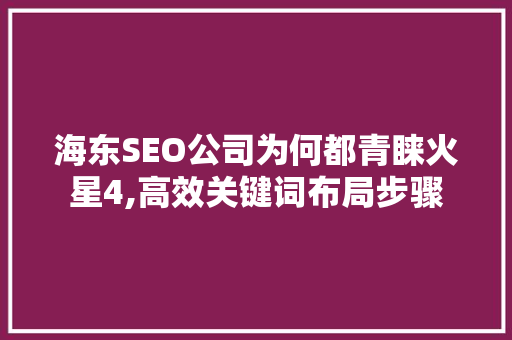 海东SEO公司为何都青睐火星4,高效关键词布局步骤