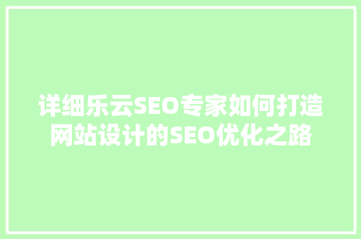 详细乐云SEO专家如何打造网站设计的SEO优化之路