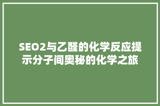 SEO2与乙醛的化学反应提示分子间奥秘的化学之旅
