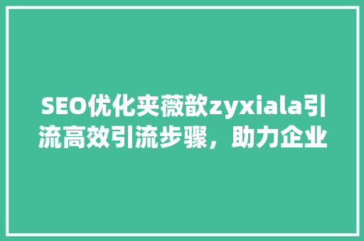 SEO优化夹薇歆zyxiala引流高效引流步骤，助力企业腾飞