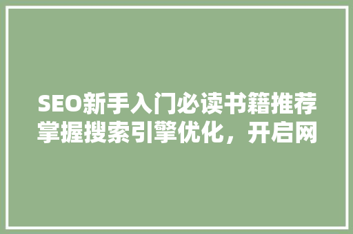 SEO新手入门必读书籍推荐掌握搜索引擎优化，开启网络营销之旅