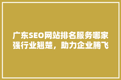 广东SEO网站排名服务哪家强行业翘楚，助力企业腾飞