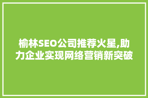 榆林SEO公司推荐火星,助力企业实现网络营销新突破