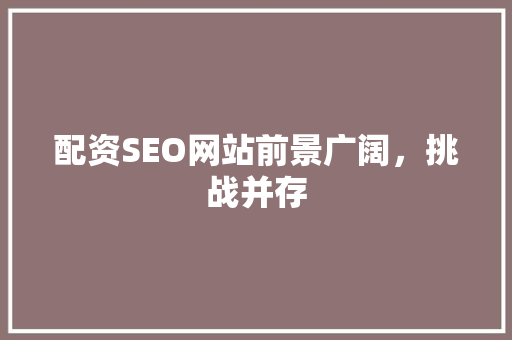 配资SEO网站前景广阔，挑战并存