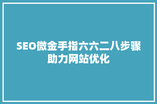 SEO微金手指六六二八步骤助力网站优化  第1张