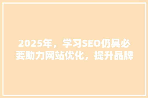 2025年，学习SEO仍具必要助力网站优化，提升品牌影响力