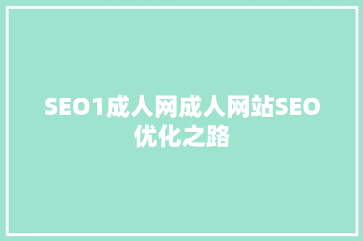 SEO1成人网成人网站SEO优化之路