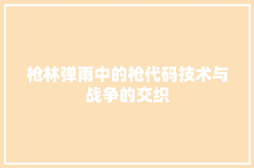 枪林弹雨中的枪代码技术与战争的交织