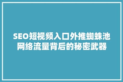 SEO短视频入口外推蜘蛛池网络流量背后的秘密武器