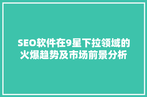 SEO软件在9星下拉领域的火爆趋势及市场前景分析