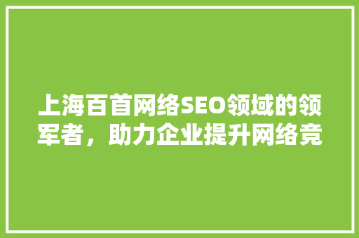 上海百首网络SEO领域的领军者，助力企业提升网络竞争力  第1张