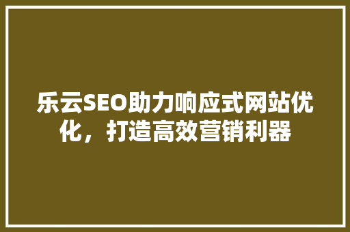 乐云SEO助力响应式网站优化，打造高效营销利器