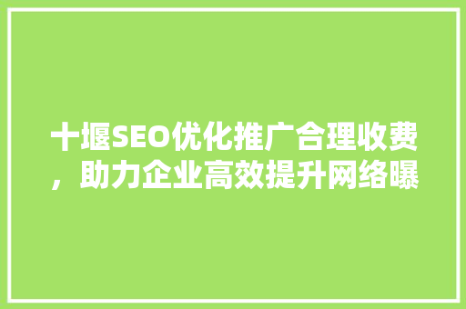 十堰SEO优化推广合理收费，助力企业高效提升网络曝光度