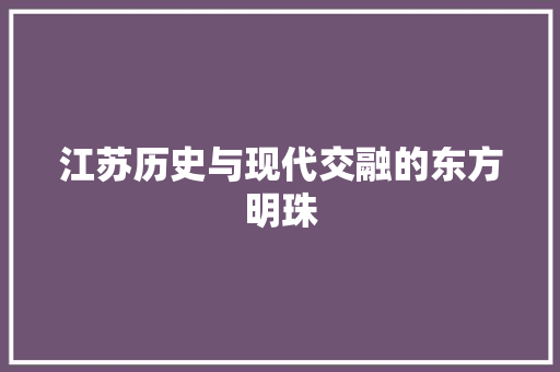江苏历史与现代交融的东方明珠  第1张
