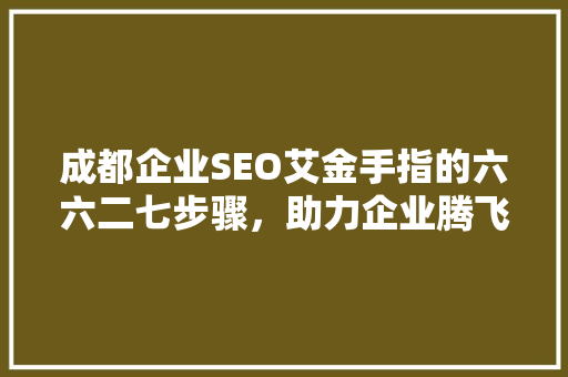 成都企业SEO艾金手指的六六二七步骤，助力企业腾飞
