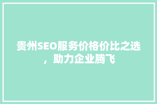 贵州SEO服务价格价比之选，助力企业腾飞