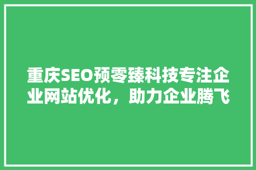重庆SEO预零臻科技专注企业网站优化，助力企业腾飞