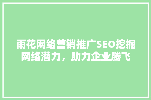 雨花网络营销推广SEO挖掘网络潜力，助力企业腾飞