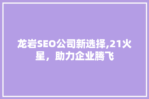 龙岩SEO公司新选择,21火星，助力企业腾飞
