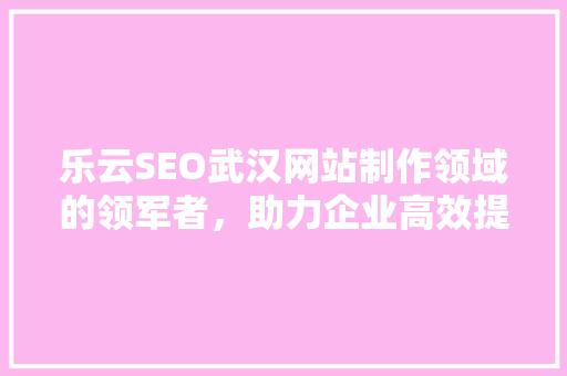 乐云SEO武汉网站制作领域的领军者，助力企业高效提升搜索引擎排名  第1张