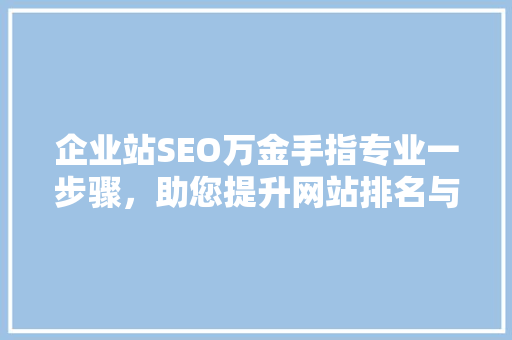 企业站SEO万金手指专业一步骤，助您提升网站排名与流量