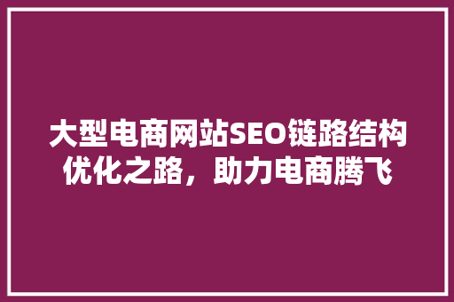 大型电商网站SEO链路结构优化之路，助力电商腾飞  第1张