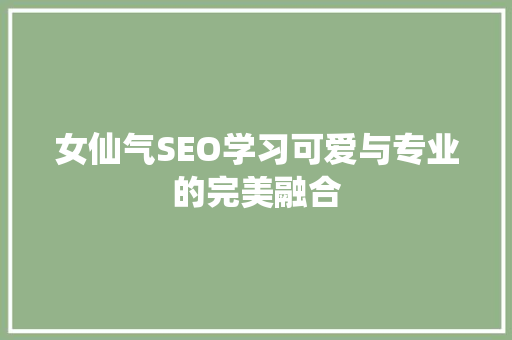 女仙气SEO学习可爱与专业的完美融合