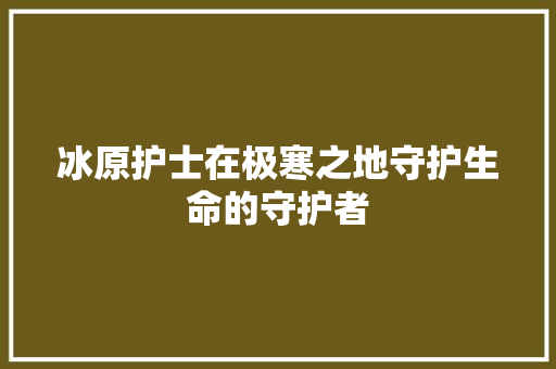 冰原护士在极寒之地守护生命的守护者