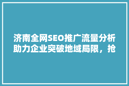 济南全网SEO推广流量分析助力企业突破地域局限，抢占市场先机