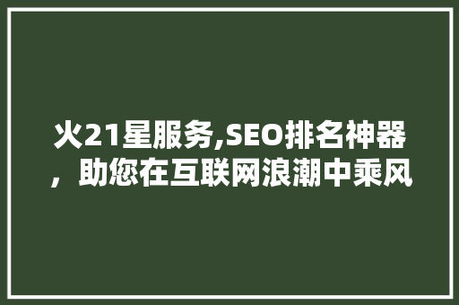 火21星服务,SEO排名神器，助您在互联网浪潮中乘风破浪