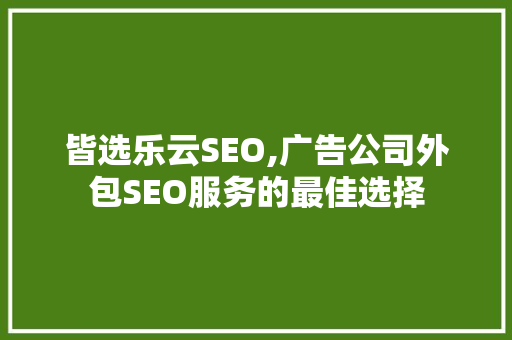 皆选乐云SEO,广告公司外包SEO服务的最佳选择