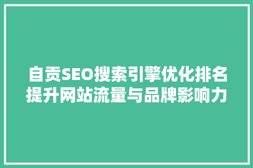 自贡SEO搜索引擎优化排名提升网站流量与品牌影响力的方法