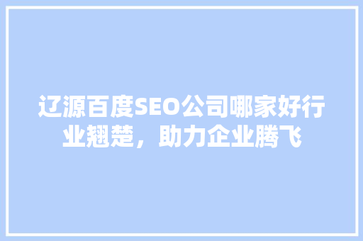 辽源百度SEO公司哪家好行业翘楚，助力企业腾飞