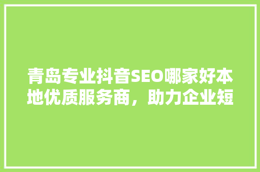 青岛专业抖音SEO哪家好本地优质服务商，助力企业短视频营销腾飞