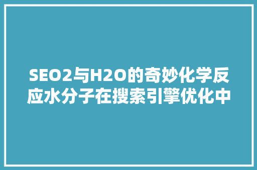 SEO2与H2O的奇妙化学反应水分子在搜索引擎优化中的奥秘