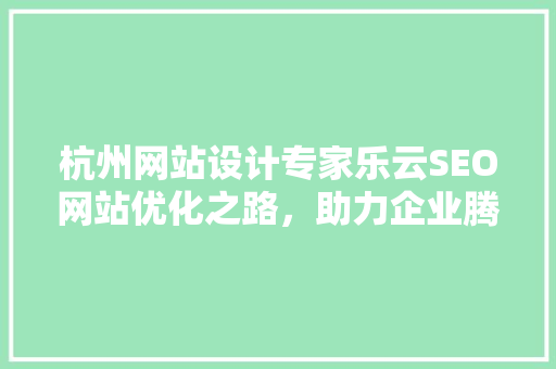 杭州网站设计专家乐云SEO网站优化之路，助力企业腾飞