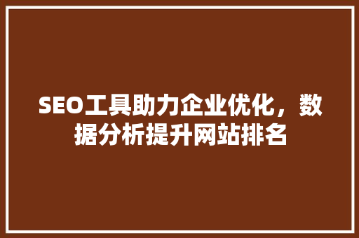 SEO工具助力企业优化，数据分析提升网站排名