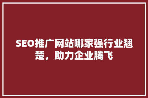 SEO推广网站哪家强行业翘楚，助力企业腾飞