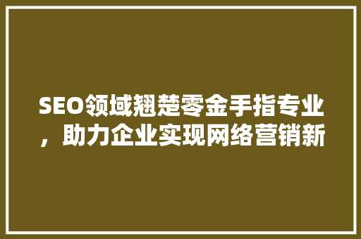 SEO领域翘楚零金手指专业，助力企业实现网络营销新突破