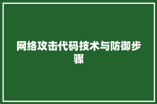 网络攻击代码技术与防御步骤