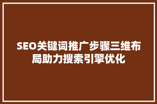 SEO关键词推广步骤三维布局助力搜索引擎优化  第1张