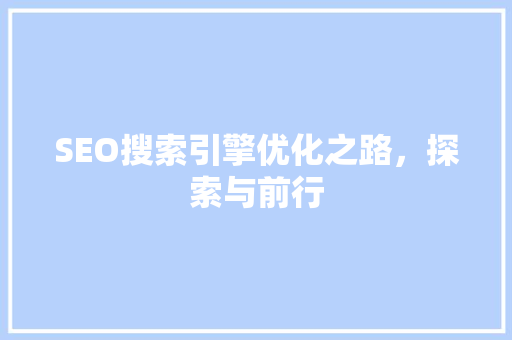 SEO搜索引擎优化之路，探索与前行