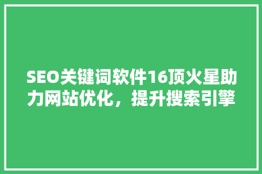 SEO关键词软件16顶火星助力网站优化，提升搜索引擎排名