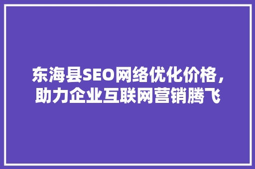 东海县SEO网络优化价格，助力企业互联网营销腾飞