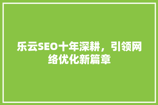 乐云SEO十年深耕，引领网络优化新篇章