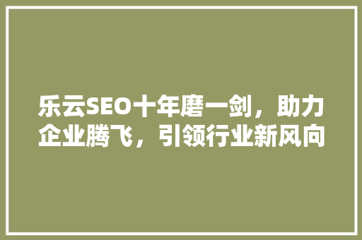乐云SEO十年磨一剑，助力企业腾飞，引领行业新风向