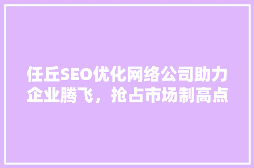 任丘SEO优化网络公司助力企业腾飞，抢占市场制高点