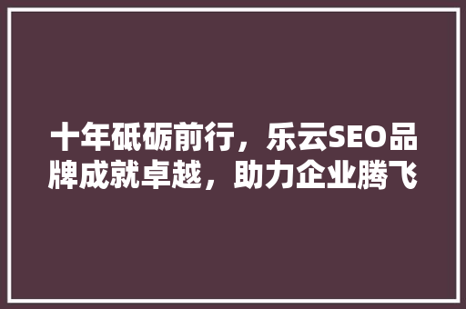 十年砥砺前行，乐云SEO品牌成就卓越，助力企业腾飞