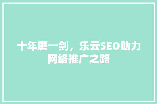 十年磨一剑，乐云SEO助力网络推广之路
